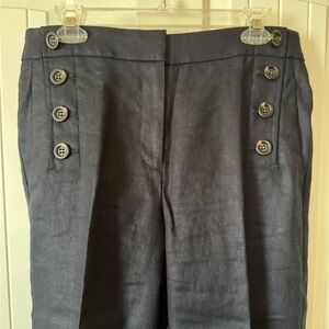 Navy style double sided button pants